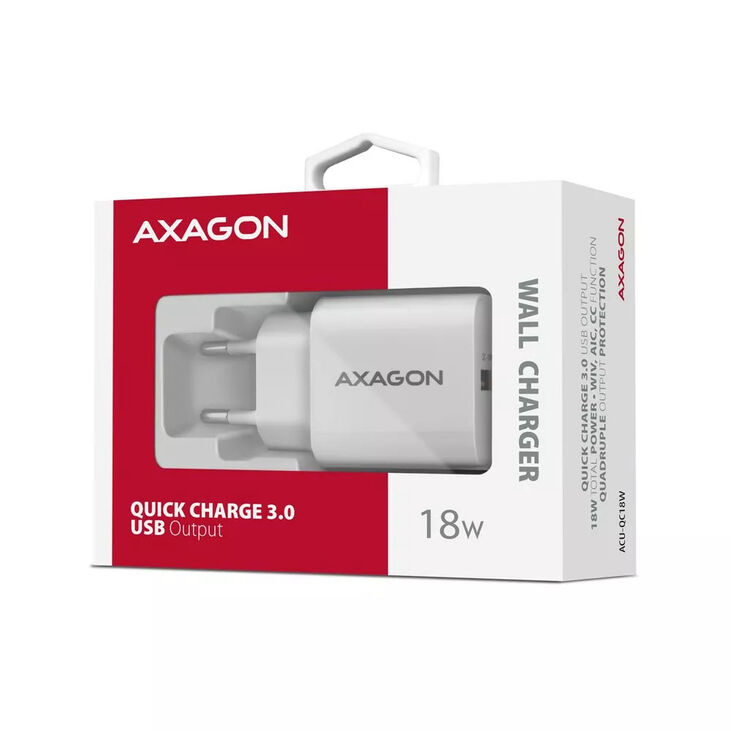 AXAGON ACU-QC18 Charging Adapter, 18 W - white image number 7