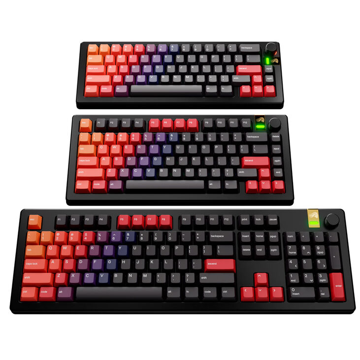 Glorious GPBT Gradient Keycaps, ANSI Layout (US), PBT, Dye-Sub - Celestial Fire image number 6