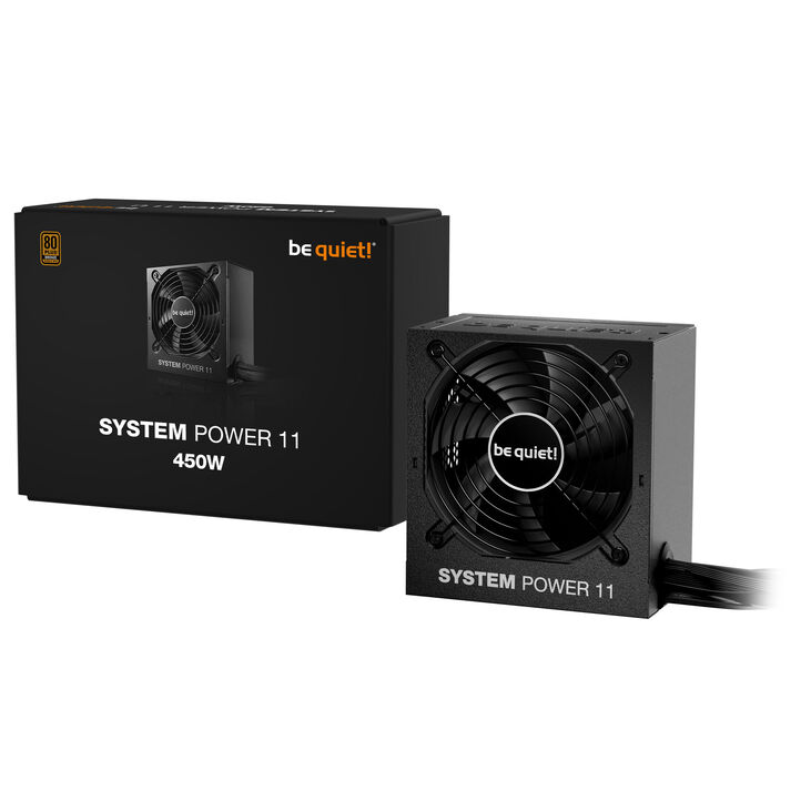 be quiet! System Power 11 80 PLUS Bronze Netzteil, ATX 3.1, PCIe 5.1 - 450 Watt, schwarz image number 2
