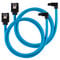 Corsair Premium Sleeved SATA cable angled, blue 60cm - 2 pack