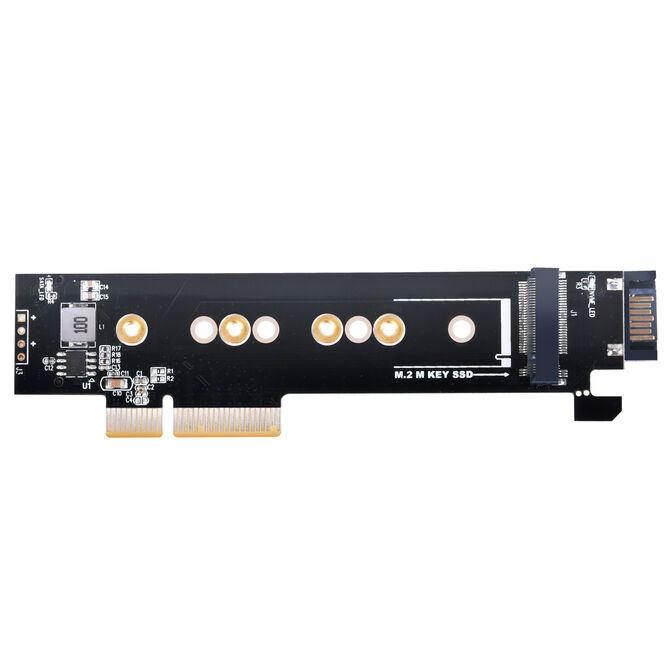 Silverstone SST-ECM28 M.2/SATA adapter card, PCIe 4.0, 1x M-Key, 1x SATA image number 1