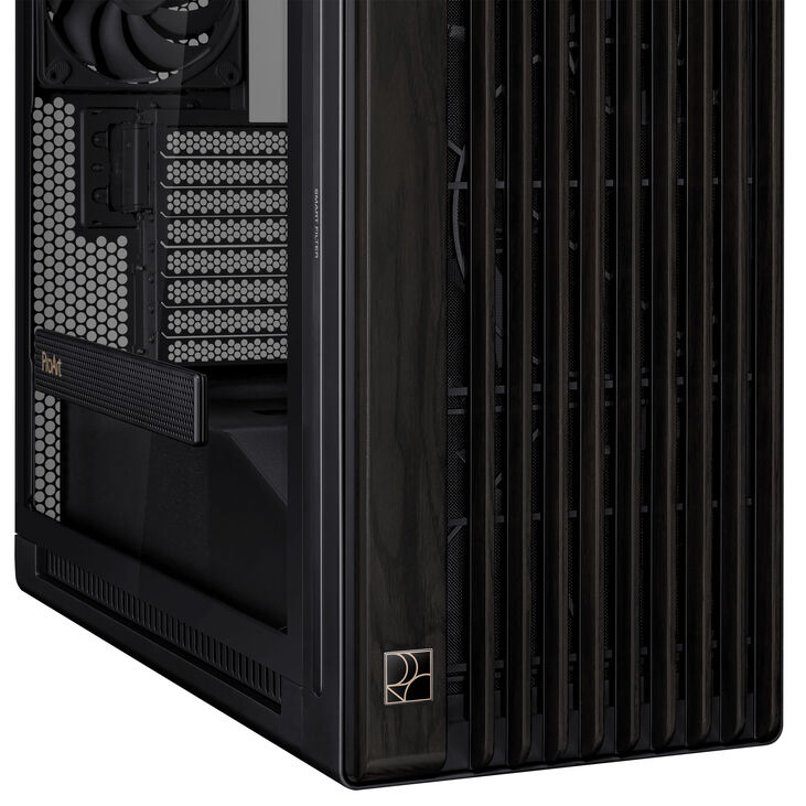 ASUS ProArt PA602 Midi-Tower PC-Gehäuse, E-ATX, Echtholz, Tempered Glass – Schwarz image number 8