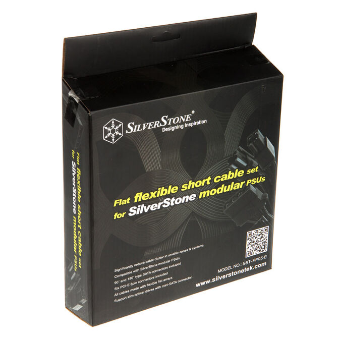 SilverStone kurzes Netzteil-Kabelset f&uuml;r Strider, flachband - schwarz image number 1