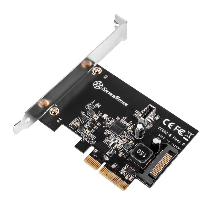 Silverstone SST-ECU02-E USB adapter card, PCIe 3.0, 1x USB-C 3.1 internal - Low Profile image number 0