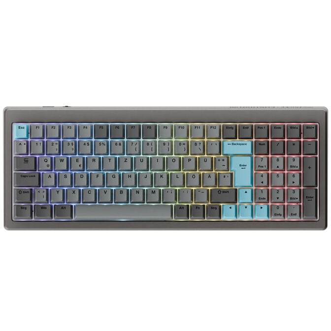 Ducky Cushion 98 Gaming-Tastatur, 96%, DE-Layout, Shush Red Switches - Nickel image number 0