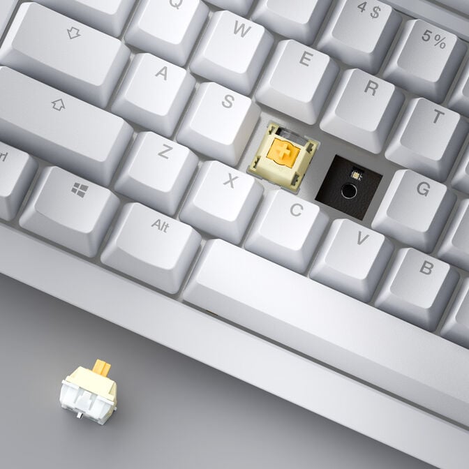 Ducky One X Wireless Gaming Tastatur, induktiv, Hot Swap, RGB - Ducky Inductive Switch, ISO (DE), wei&szlig; image number 6