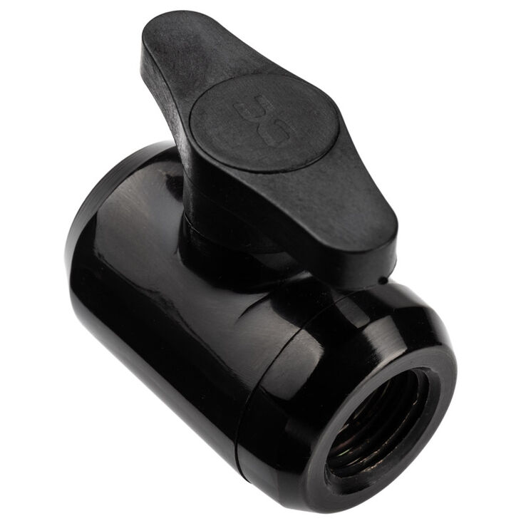 Alphacool Eiszapfen 2 Wege Kugelhahn G1/4 - schwarz image number 0