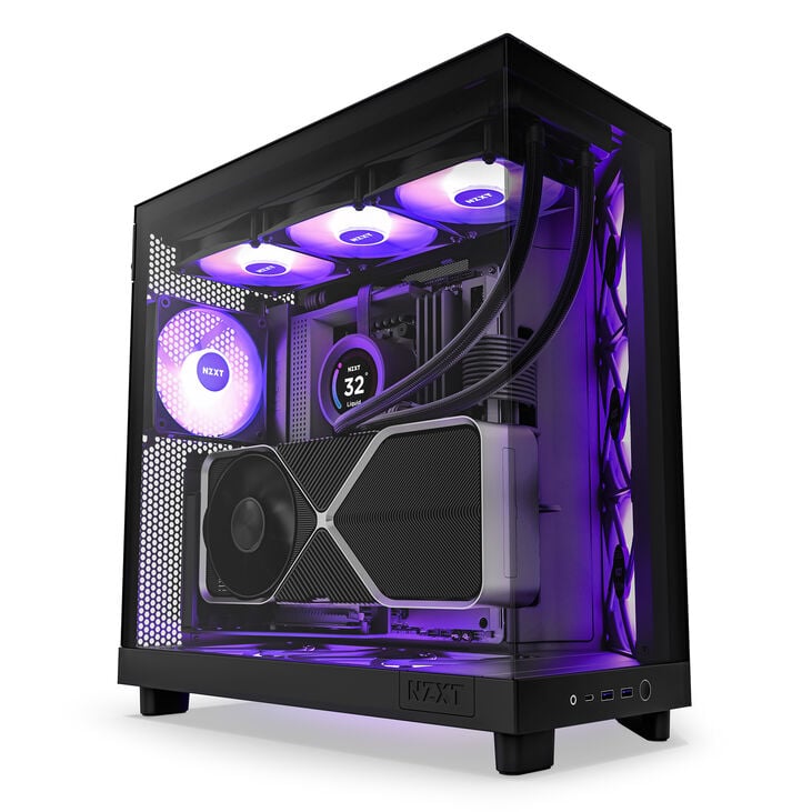 NZXT H6 Flow RGB Midi-Tower - Schwarz image number 1
