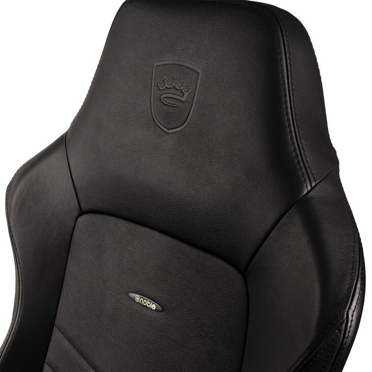 noblechairs HERO Real Leather Gaming Chair - Black/Black image number 4