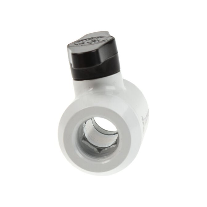 Bitspower Absperrhahn 2x IG 1/4 Zoll, schwarzer Griff - wei&szlig; image number 1