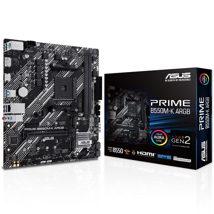 ASUS Prime B550M-K ARGB, AMD B550 Mainboard - Sockel AM4 image number 0