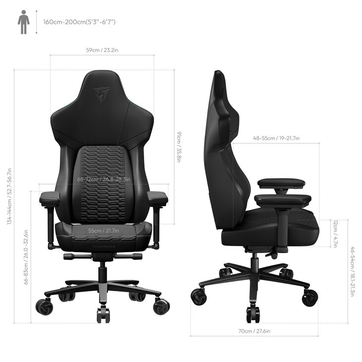 ThunderX3 CORE Racer Ergonomischer Gaming Stuhl - schwarz image number 5