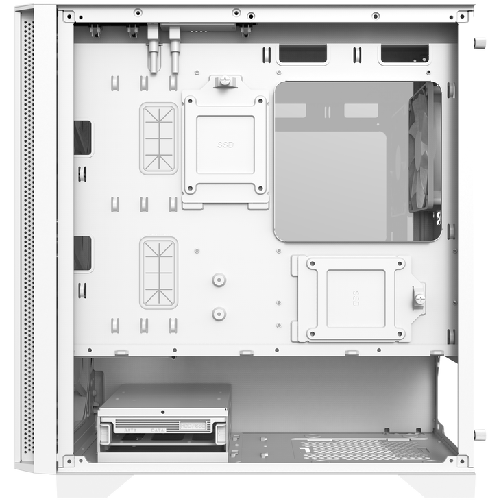 Montech AIR 100 LITE PC Case, Mid Tower, Micro-ATX, Tempered Glass - white image number 2