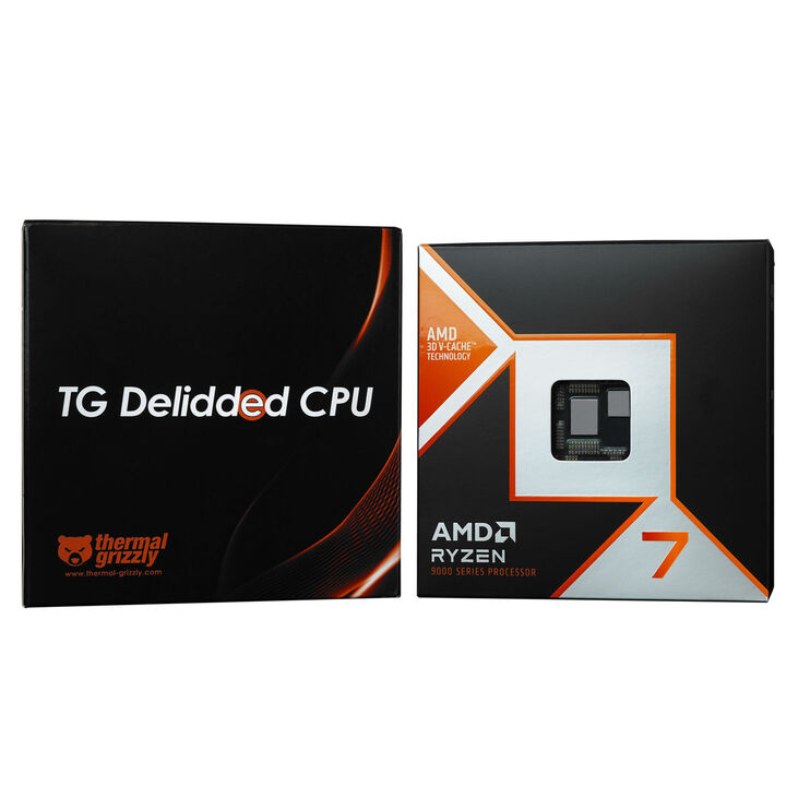 Thermal Grizzly Delidded CPU AMD 9800X3D, 8 cores, 5.2 GHz, Socket AM5 (Granite Ridge) - boxed, delidded image number 4