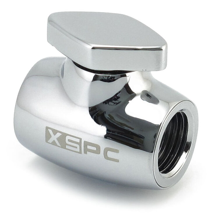 XSPC G1/4 Kugelhahn - Messing, Silber-Chrome image number 0