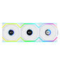Lian Li UNI FAN SL Wireless LCD Fan, ARGB, PWM, 3-Pack incl. Controller - Reverse Blade, 120 mm, white