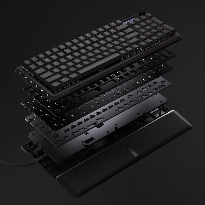 Corsair Vanguard 96 Wireless Gaming Keyboard, Mechanical, RGB, LCD Display, DE Layout - Black image number 19