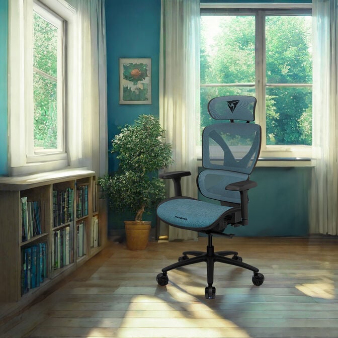 ThunderX3 XTC Ergonomischer B&uuml;rostuhl - schwarz/blau image number 9