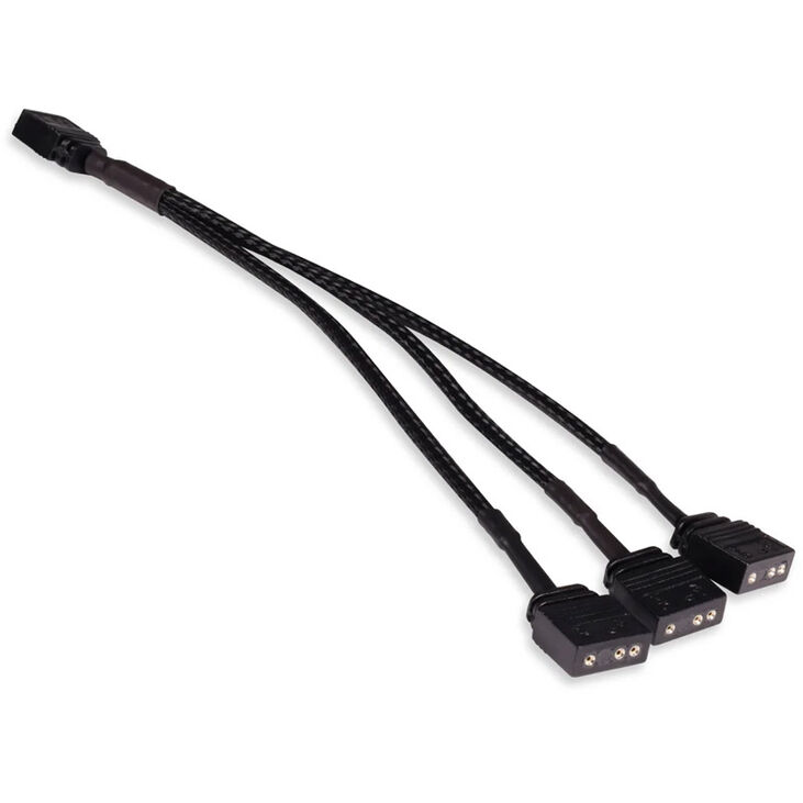 Alphacool Y-Splitter aRGB 3-Pin auf 3x 3-Pin 15cm - schwarz image number 0