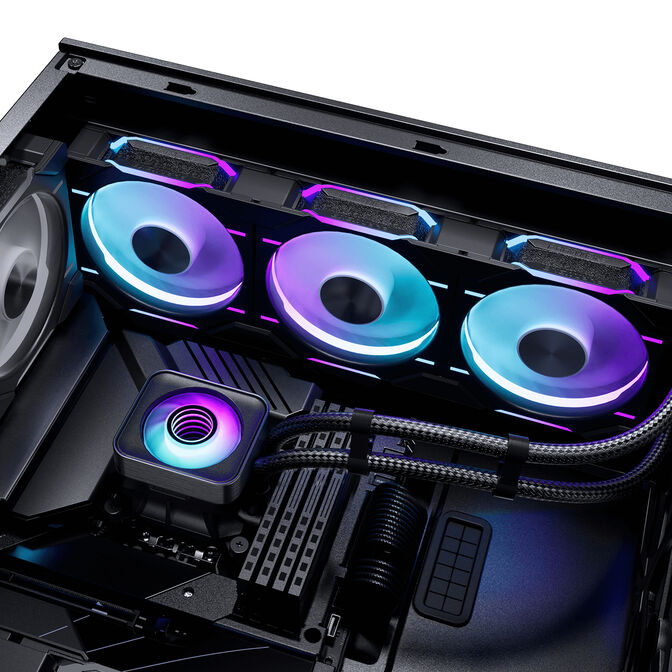 Phanteks GLACIER ONE 360D30 X2 DRGB AiO Water Cooling - 360mm, black image number 4