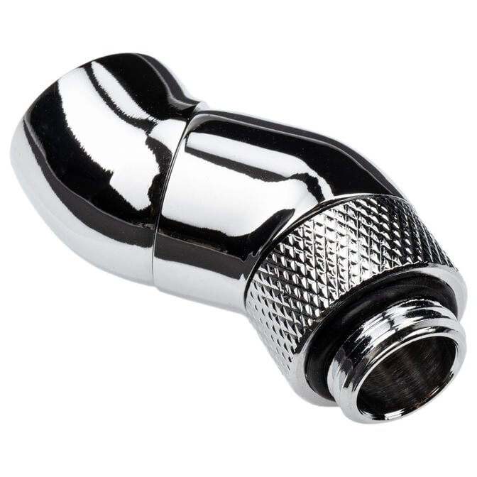 Alphacool Eiszapfen Winkeladapter 45 Grad doppel drehbar G1/4 AG auf G1/4 IG - chrome image number 2
