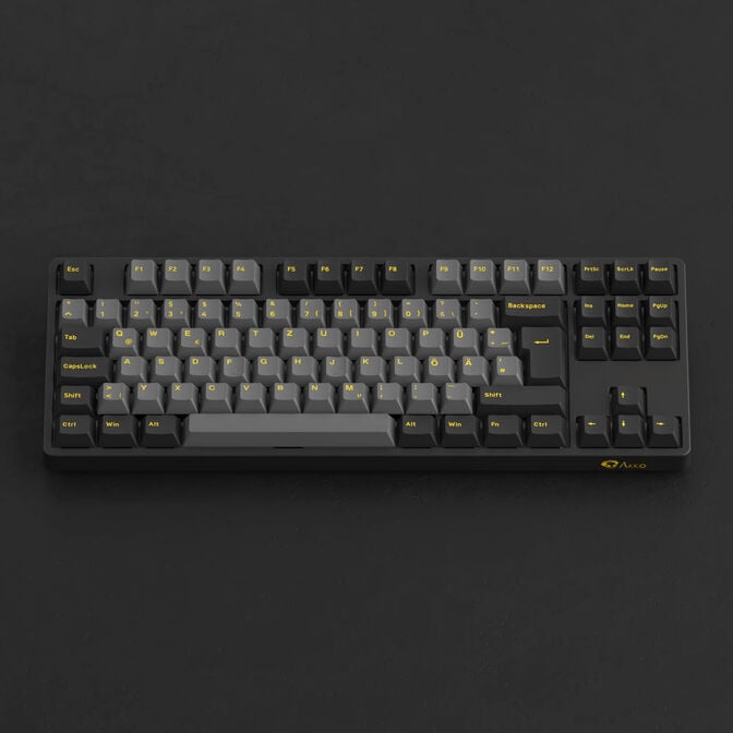 AKKO Black & Gold 5087S V1 Gaming Keyboard, RGB &ndash; Akko V3 Cream Blue Pro Switches, ISO DE, black & gold image number 3