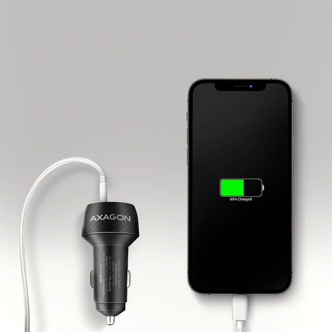 AXAGON PWC-PQ48 Car Charger, USB-C with Power Delivery 3, USB-A with Quick Charge 4+ - black image number 4