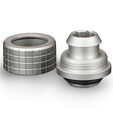 Thermal Grizzly DeltaMate Compression Fitting, Brass, G1/4&rdquo; Thread - Nickel, ST13, Pack of 6 image number null