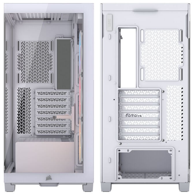 Corsair 3500X RS-R PC Case, Mid-Tower, E-ATX, RGB, Tempered Glass - white image number 9