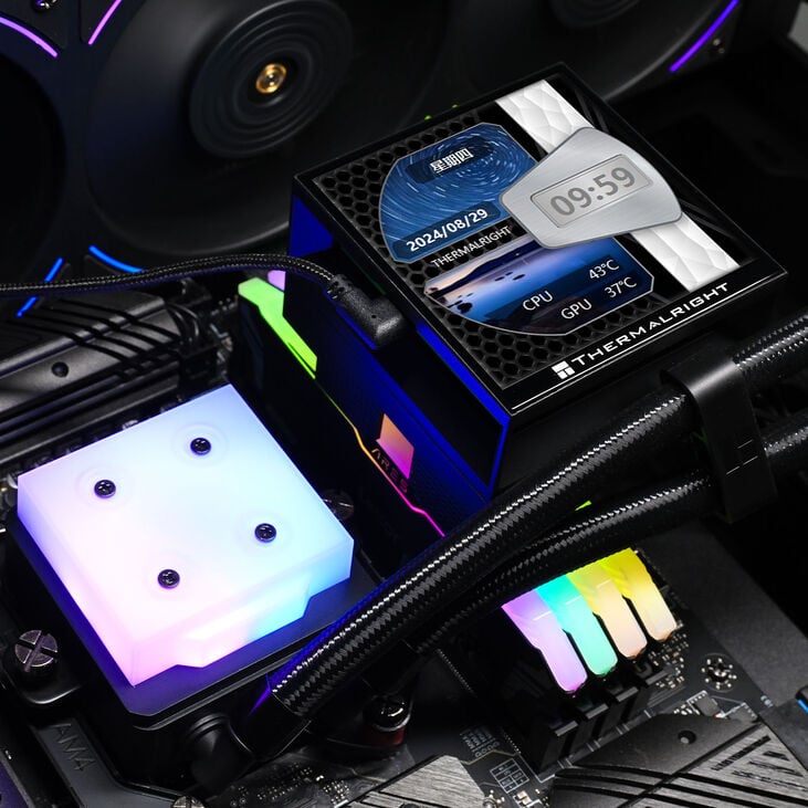 Thermalright Hyper Vision UB AiO Water Cooling, ARGB, Intel and AMD Socket - 360mm, black image number 7