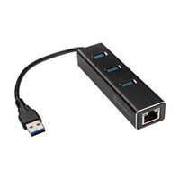 SilverStone SST-EP04 3-Port USB 3.0 Hub with Gigabit Ethernet - black