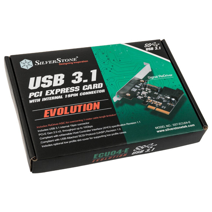 SilverStone SST-ECU04-E - PCI-E Erweiterungskarte, 1x intern USB 3.1 19-pin Anschluss, LP image number 4