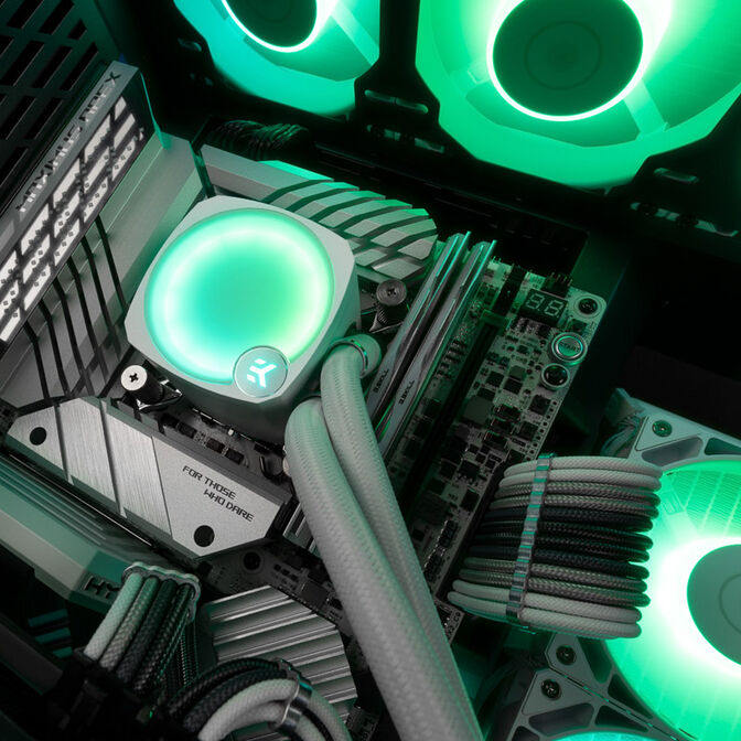 EK Water Blocks EK-Nucleus AIO CR360 Lux D-RGB AIO Cooler - 360 mm, White image number 2