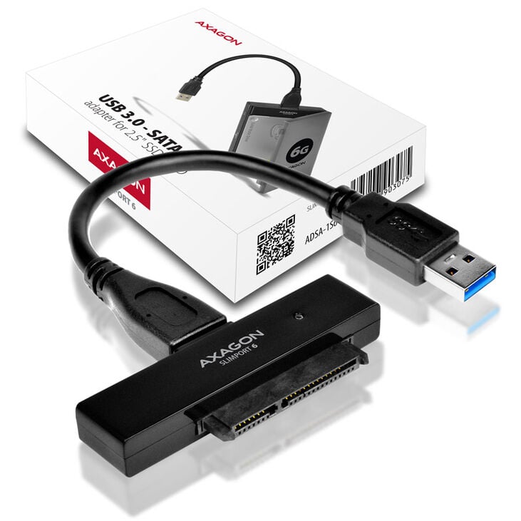 AXAGON ADSA-1S6 SLIMPort6 Adapter, USB 3.0, 2.5" SSD/HDD, SATA 6G - with Case image number 8