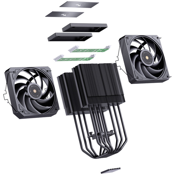 Jonsbo HX6280 CPU cooler, PWM, RGB - 130mm, black image number 10
