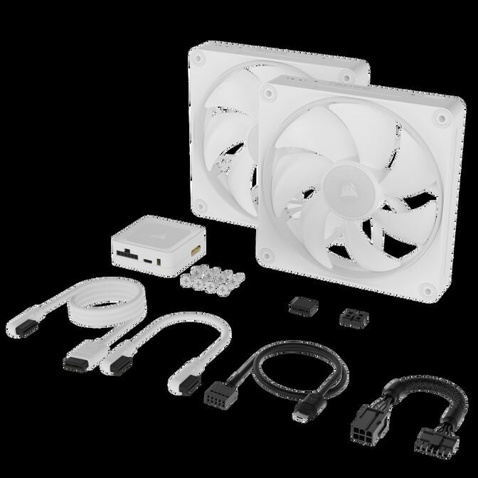 Corsair iCUE Link LX140 RGB, PWM Fan, 2-pack - 140mm, white image number 6