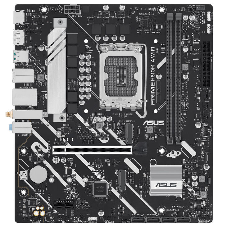 ASUS Prime B810M-A WiFi Mainboard, Sockel LGA 1851, Intel H810, mATX, DDR5 image number 2