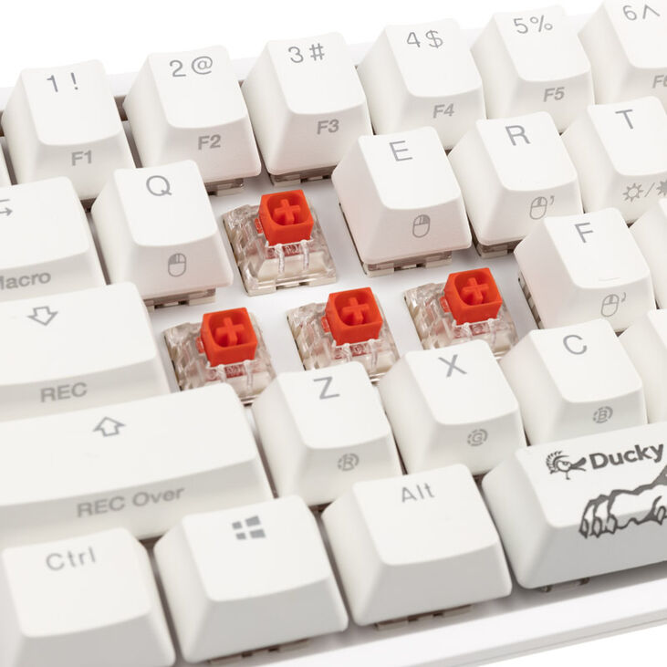 Ducky One 2 Pro Mini White Edition Gaming Tastatur, RGB LED - Kailh Red (US) image number 7