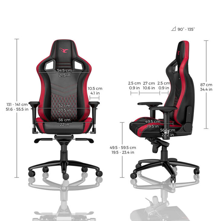 noblechairs EPIC Gaming Stuhl - mousesports Edition - schwarz/rot image number 2