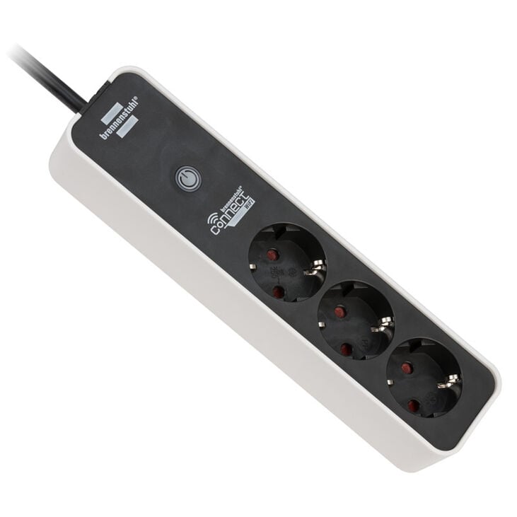 Brennenstuhl Connect Ecolor WLAN Steckdose, 3-fach - schwarz/weiß image number 0