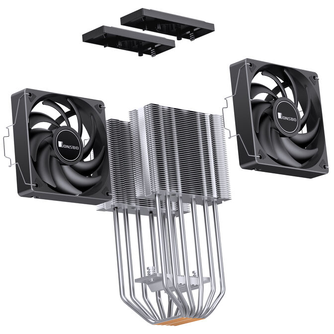 Jonsbo CR-3000E CPU-K&uuml;hler, Dual-Tower, 260W TDP - schwarz, 120mm image number 9