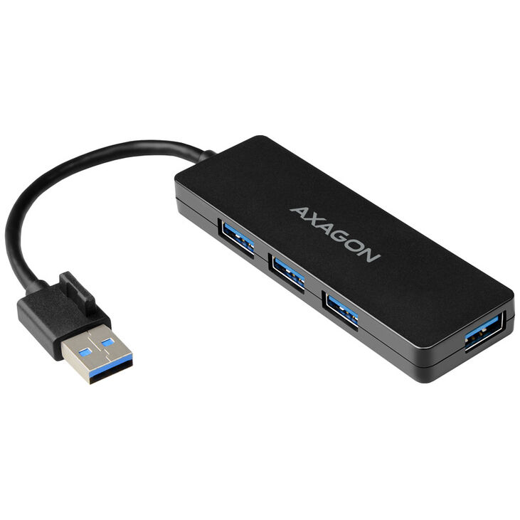AXAGON HUE-G1A Superspeed USB-C Slim Hub, 4x USB 3.0 - 15cm, schwarz image number 1