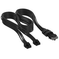 Corsair Premium Sleeved 2x 8-Pin zu 12V-2x6-Kabel, f&uuml;r Typ-5-Netzteil - schwarz