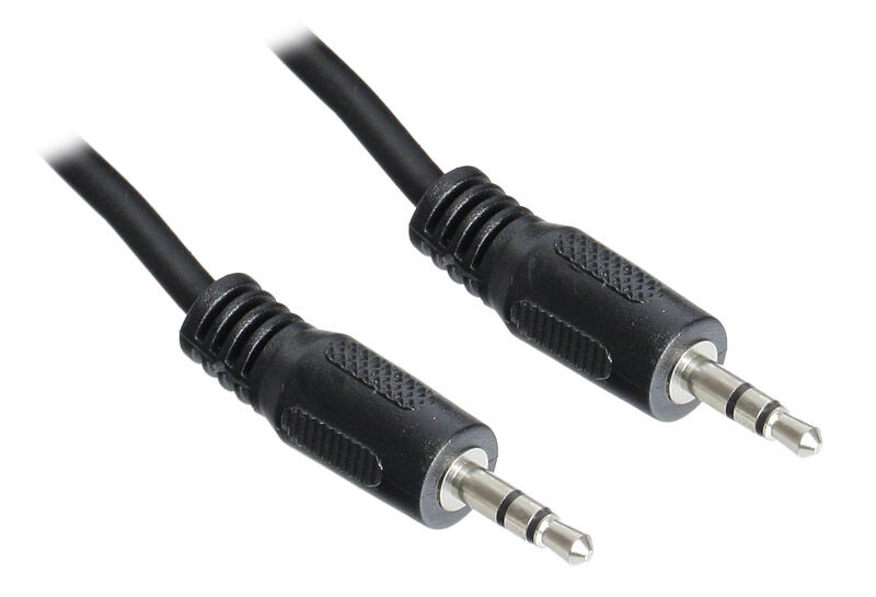 System-S AUX Kabel 3,5 Mm Klinke Auf 3,5 Mm Klinke – 100 Cm, Stereo, Vergoldete Stecker, Schwarz