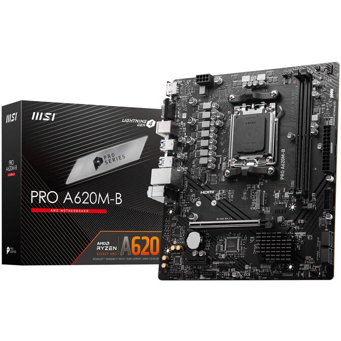 MSI PRO A620M-B motherboard AMD A620 Socket AM5 micro ATX image number 0
