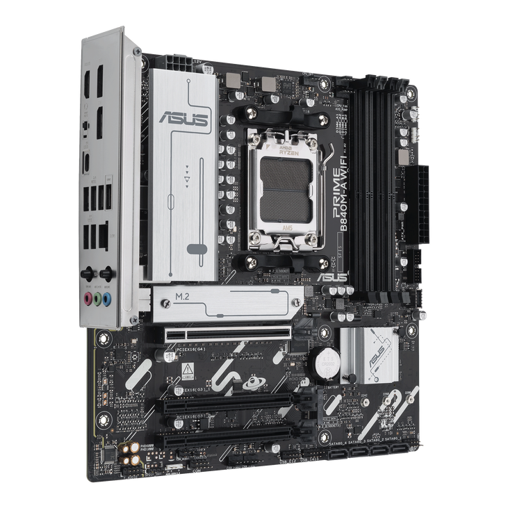 ASUS PRIME B840M-A WiFi motherboard, AM5 socket, AMD B840, Micro-ATX, DDR5 image number 2