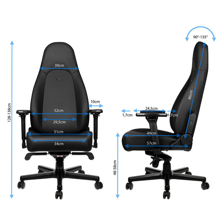 noblechairs ICON Gaming Stuhl - Black Edition image number 2