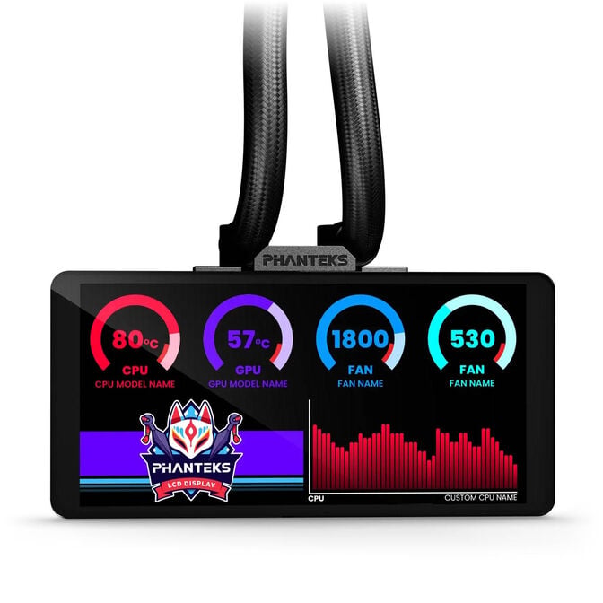 Phanteks Glacier One 360M25 LCD AiO-Wasserk&uuml;hlung, 6-Zoll-Display - 360mm, schwarz image number 3