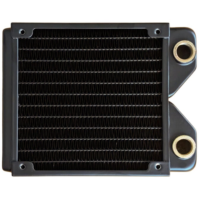 Phobya R27-S120 Radiator, 120 mm radiator, 18 FPI, copper fins, 2x G1/4-inch connectors - black image number 2
