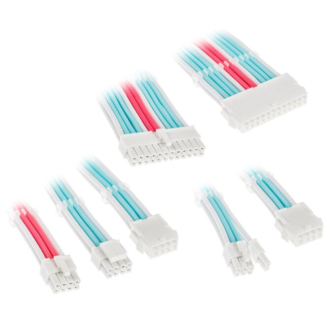 Kolink Core Adept Braided Cable Extension Kit - Brilliant White/Neon Blue/Pure Pink image number 0